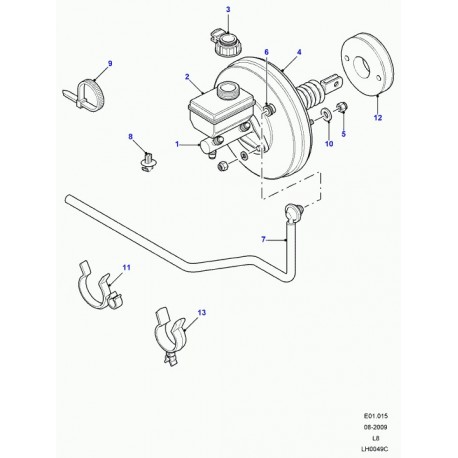 Land rover maitre cylindre Defender 90, 110, 130 (LR013018)