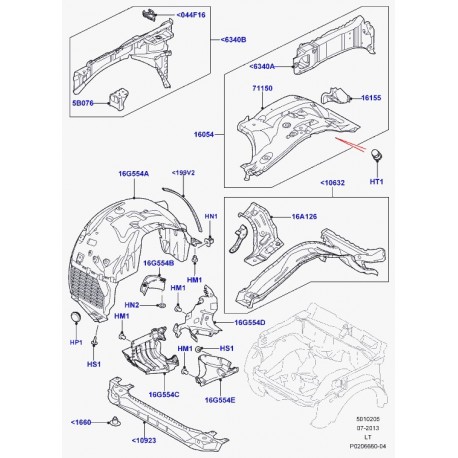 Land rover protection-auvent de garde-boue Range Sport (LR013052)