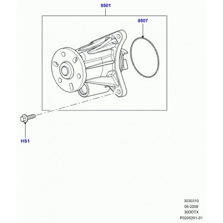 Land rover pompe à eau Discovery 4,  Range L405,  Sport (LR013164)