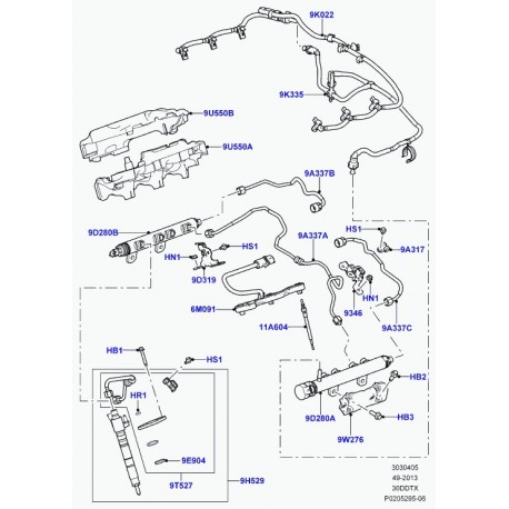 Land rover support rampe injection Range Sport (LR013195)