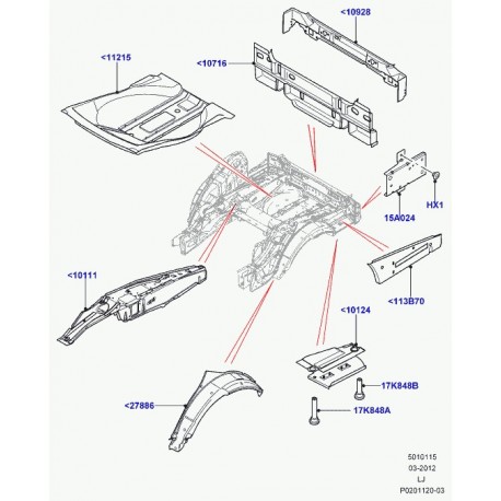 Land rover support pare-chocs Range L322 (LR013311)