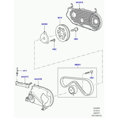 Land rover couvercle courroie distribution Range Sport (LR013443)