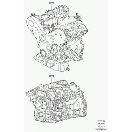Land rover moteur deshabille Discovery 3 (LR013486)