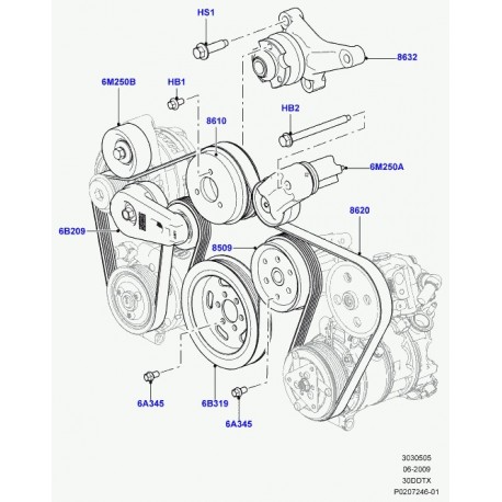 Land rover poulie de renvoi Discovery 3, Range Sport (LR013506)