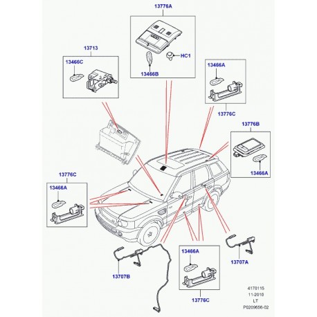 Land rover plafonnier Discovery 3, Range Sport (LR013525)