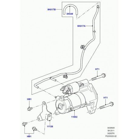 Land rover support relais de demarreur Range Sport (LR013541)