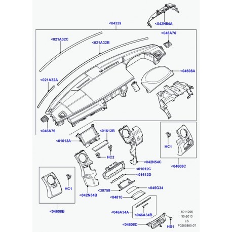 Land rover planche de bord Discovery 3 (LR013645)