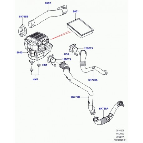 Land rover conduit d'air Range Sport (LR013708)