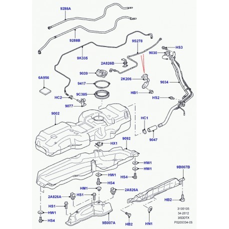 Land rover reservoir a combustible Range Sport (LR013746)