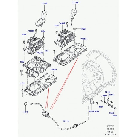 Land rover boule levier changement vitesses Discovery 3 (LR013871)