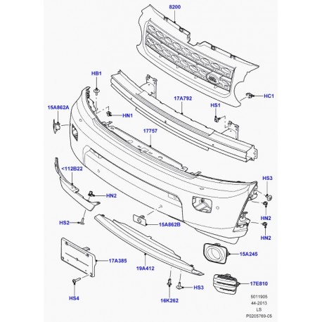 Land rover support plaque de police Discovery 4 et range rover sport (LR013927)