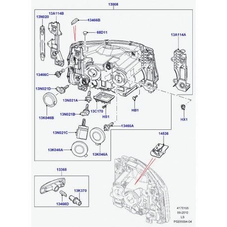 Land rover phare et indicateur Discovery 3 (LR013972)