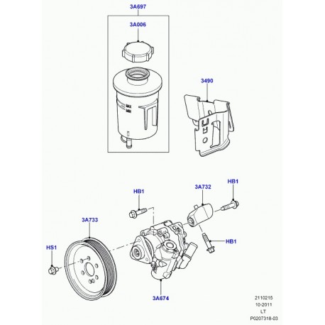 Land rover pompe direction assistee Discovery 4,  Range Sport (LR014089)