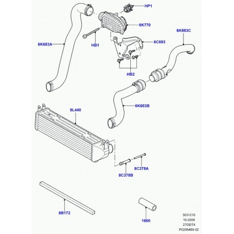 Land rover obturateur Discovery 3 (LR014359)