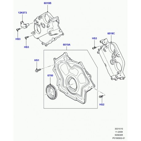 Land rover capteur-position arbre a cames Discovery 4, 5, Range L322, L405, Sport, Velar L560 (LR014372)