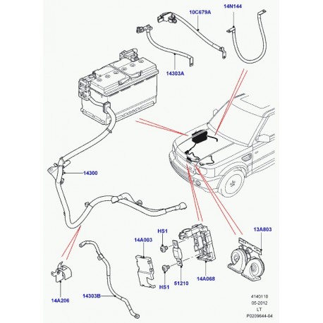 Land rover avertisseur Discovery 3, Range Sport (LR014560)