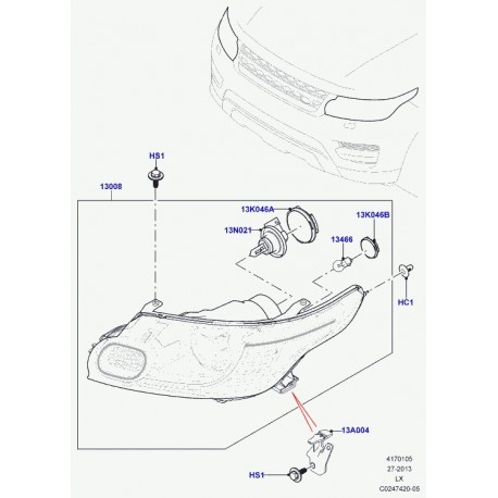 Land rover ampoule feu indicateur direction Discovery 3, Range Sport (LR015296)