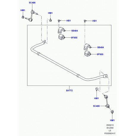 Land rover silentbloc de barre stabilisatrice Discovery 3 (LR015336)