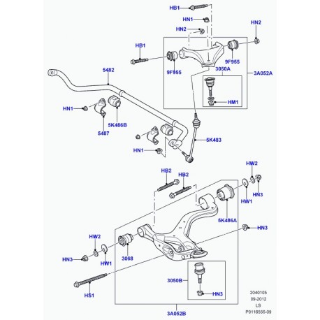 Land rover silentbloc de barre stabilisatrice Discovery 3 (LR015339)