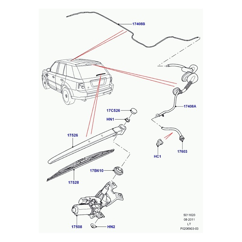 Commander tuyau flexible lave-glace Range Sport LAND ROVER (LR015361) pas  cher sur RLD Autos