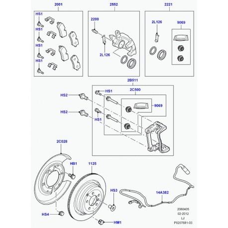 Land rover etrier frein Range L322,  Sport (LR015524)