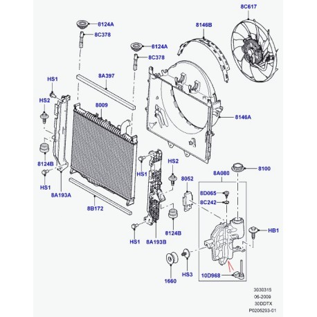 Land rover radiateur Discovery 4,  Range Sport (LR015561)