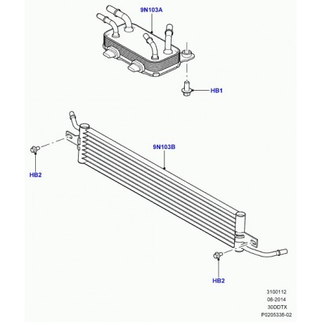 Land rover refroidisseur combustible Range Sport (LR016639)