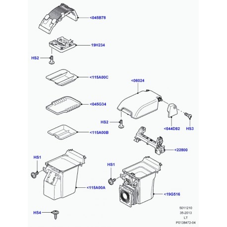 Land rover couvercle boite a gants Range Sport (LR016760)