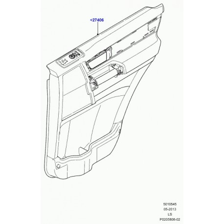 Land rover panneau de garnissage de porte Discovery 3 (LR016880)