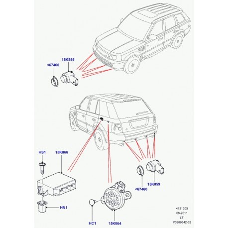 Land rover agrafe Discovery 3, Range L322, Sport (LR016991)