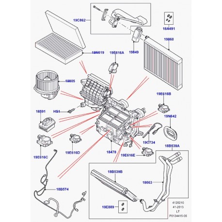 Land rover core assy heater Discovery 3, Range Sport (LR017030)