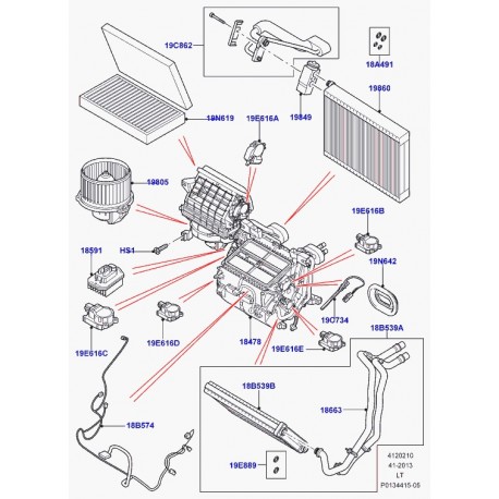 Land rover Radiateur de chauffage avant Discovery 3, Range Sport (LR017030)
