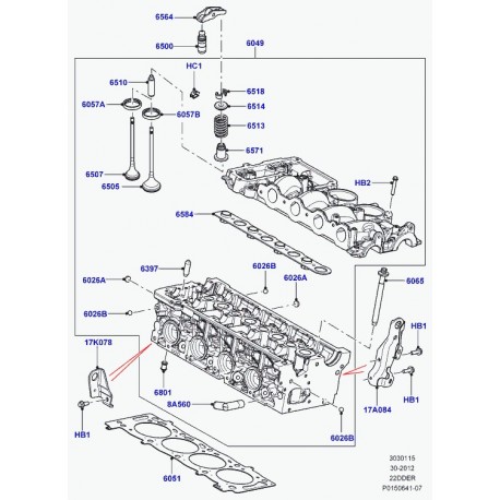 Land rover joint de culasse Discovery Sport,  Evoque (LR017303)