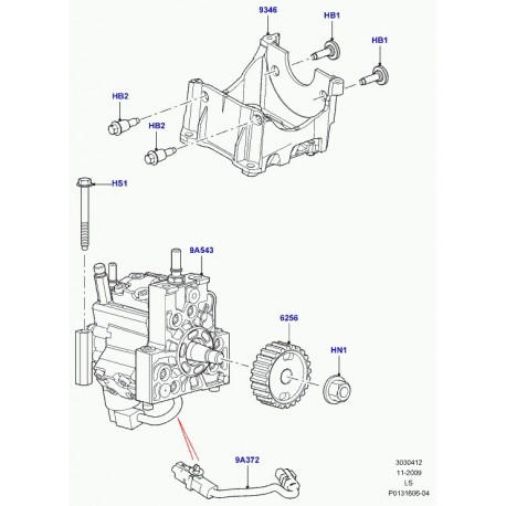 Land rover pompe d'injection Discovery 3, Range Sport (LR017367)