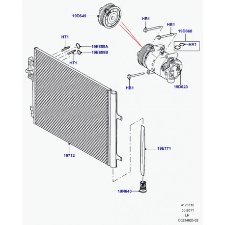 Land rover joint torique Freelander 1,  2,  Evoque (LR017931)