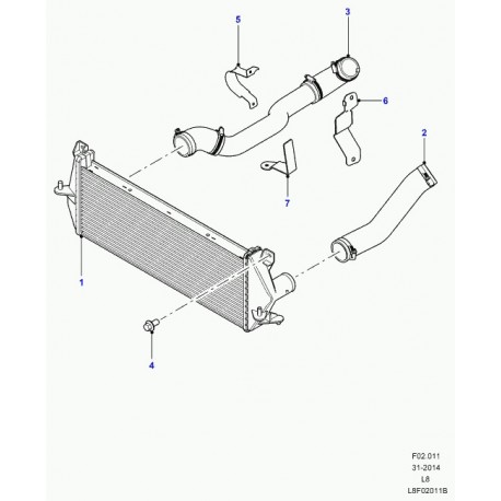 Land rover intercooler Defender 90, 110, 130 (LR017950)