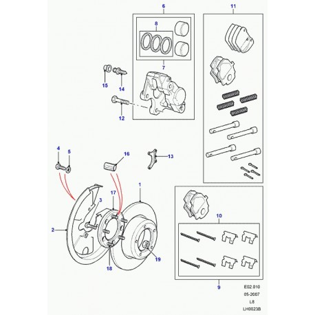 Land rover tole de protection-disque frein arrière gauche Defender 90, 110, 130 (LR017961)