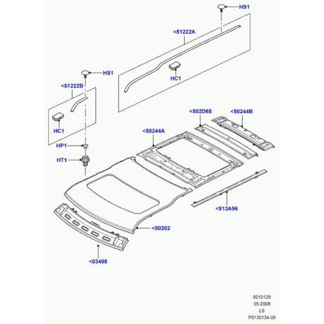 Land rover bourrelet d'etancheite droit panneau toit Discovery 3 (LR018079)