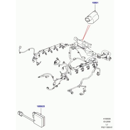 Land rover filtre anti-parasitage de radio Range L322 (LR018098)