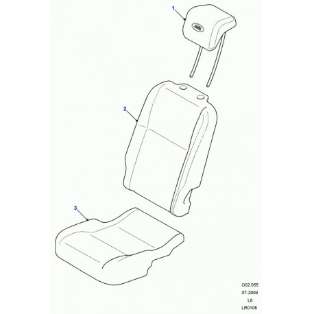 Land rover garniture dossier de siege arrière Defender 90, 110, 130 (LR018113)