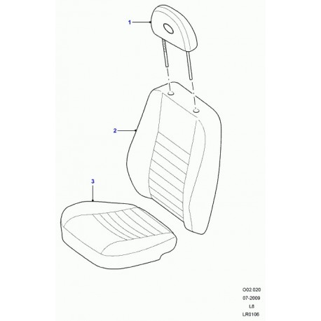 Land rover garnissage coussin de siege Defender 90, 110, 130 (LR018116)