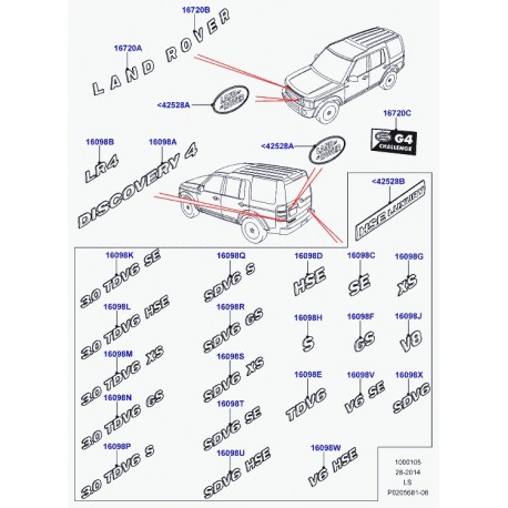 Land rover embleme plastique Discovery 3 (LR018249)