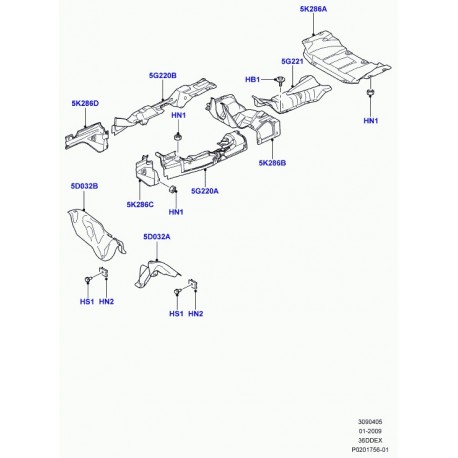 Land rover bouclier thermique échappement Range L322 (LR018377)