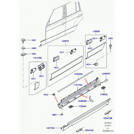 Land rover agrafe Range L322 (LR018389)