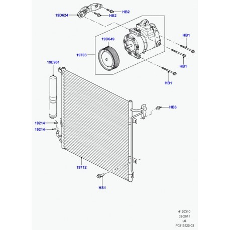 Land rover condenseur de climatisation Discovery 3 (LR018403)