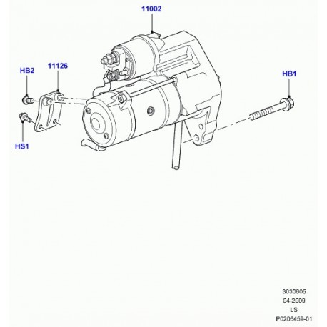 Land rover support demarreur Discovery 3, Range Sport (LR018468)