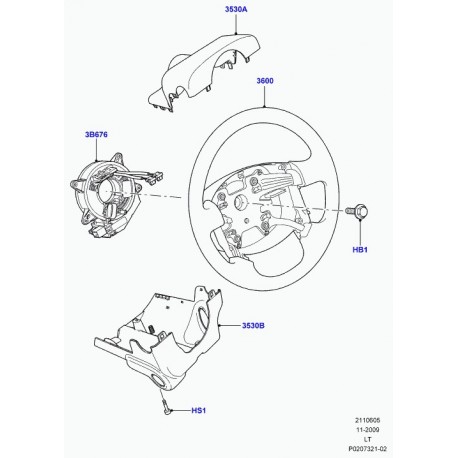 Land rover arbre intermediaire de direction Discovery 3, Range Sport (LR018556)