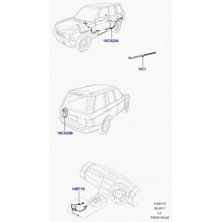 Land rover fil de connexion +-radio Range L322 (LR019092)