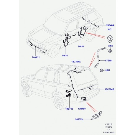 Land rover agrafe Range L322 (LR019139)