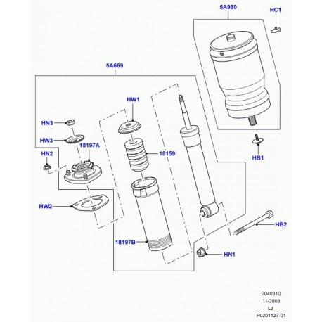 Land rover support montage de suspension Range L322 (LR019406)